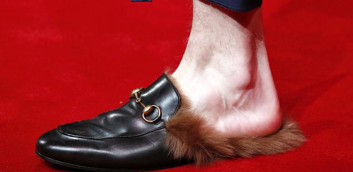 Gucci fur hot sale lined loafers